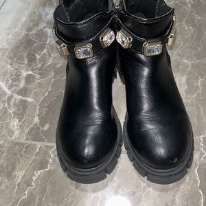 KIDS MADDEN INC black motto boots with jewels 💎